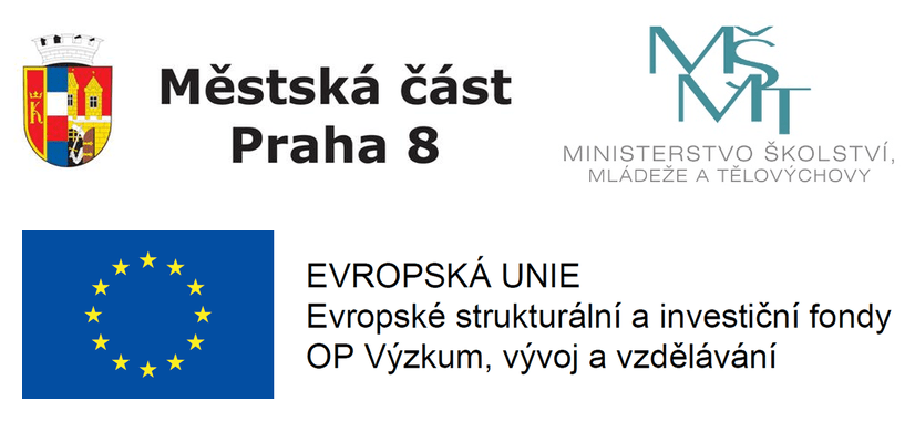 Loga Městské části Praha 8, Ministerstva školství, mládeže a tělovýchovy, a Evropské unie